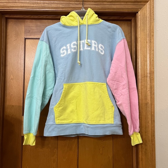Sisters | Tops | James Charles Sisters Size Small Pullover Hoodie  Colorblock Pastel 0 Cotton | Poshmark